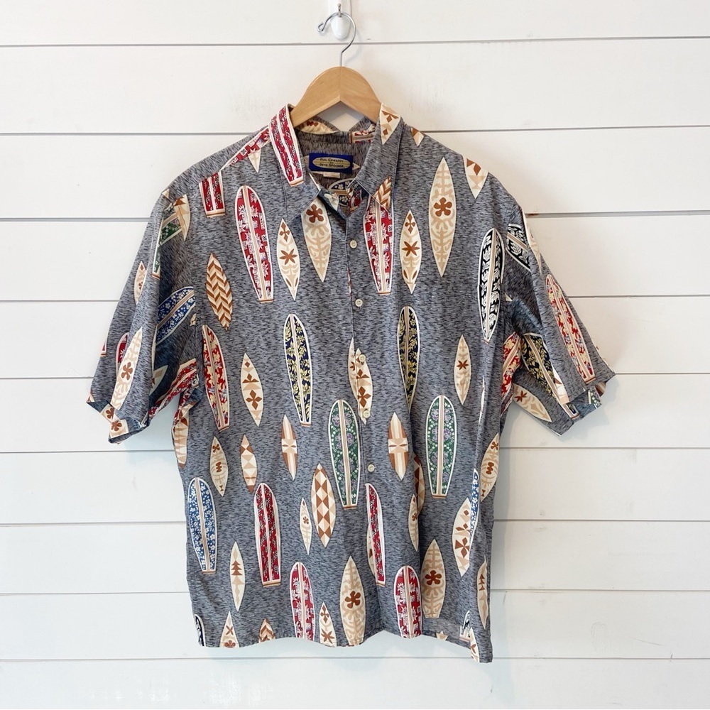 Vintage 90’s Phil Edward’s by Reyn Spooner Surf Board Cotton Buttondown Shirt XL